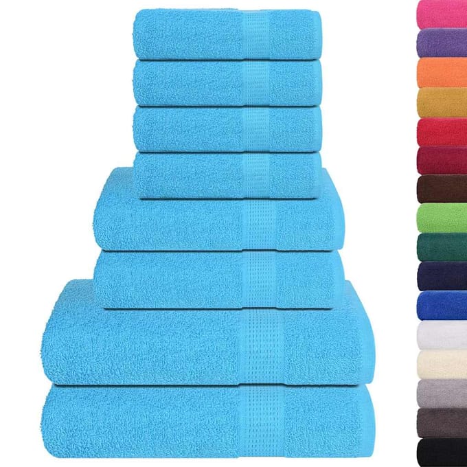 vidaXL - 8-delige - Handdoekenset - FROGN - 360 - g/m² - turquoise
