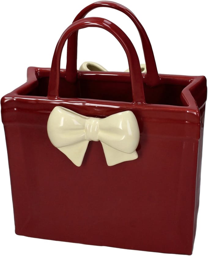 Vase Bag Fine Earthenware Red 24.5x18x30.5cm