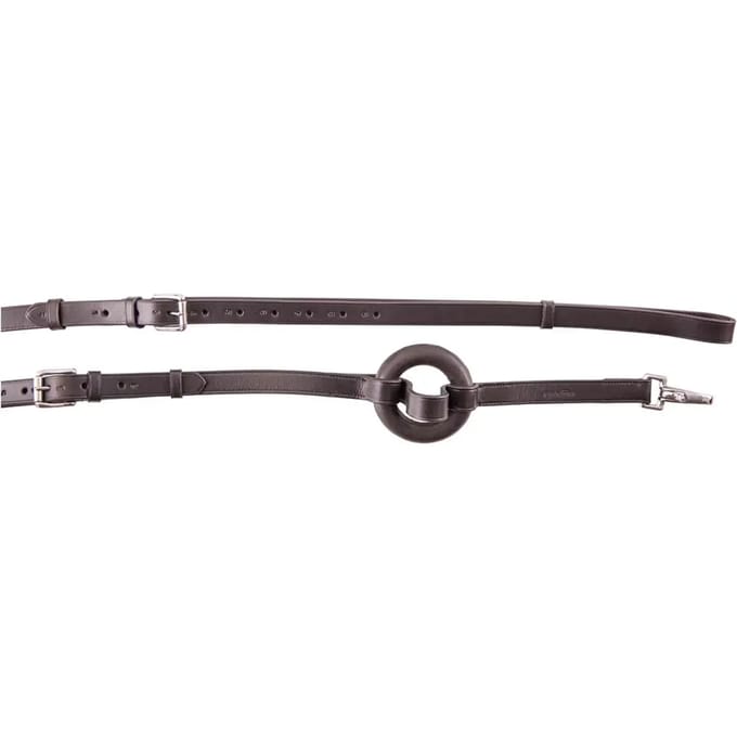 Premiere Bijzetteugel met rubberen ring Black - Full | Teugels paard