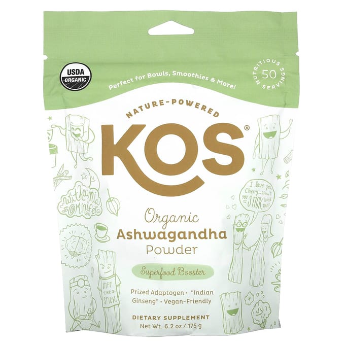 KOS, Biologisch Ashwagandha Poeder, 6.2 oz (175 gr)