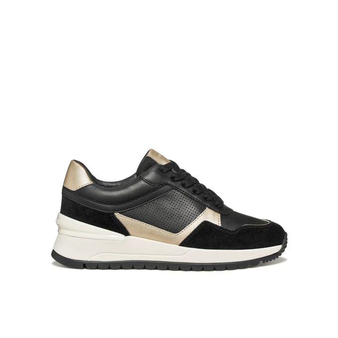 GEOX DESYA DAMES Sneakers - ZWART/LICHTGOUD