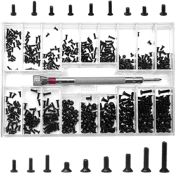500 Stuks Micro Reparatie Schroeven Set met Schroevendraaier - Voor Horloges, Brillen en Computers