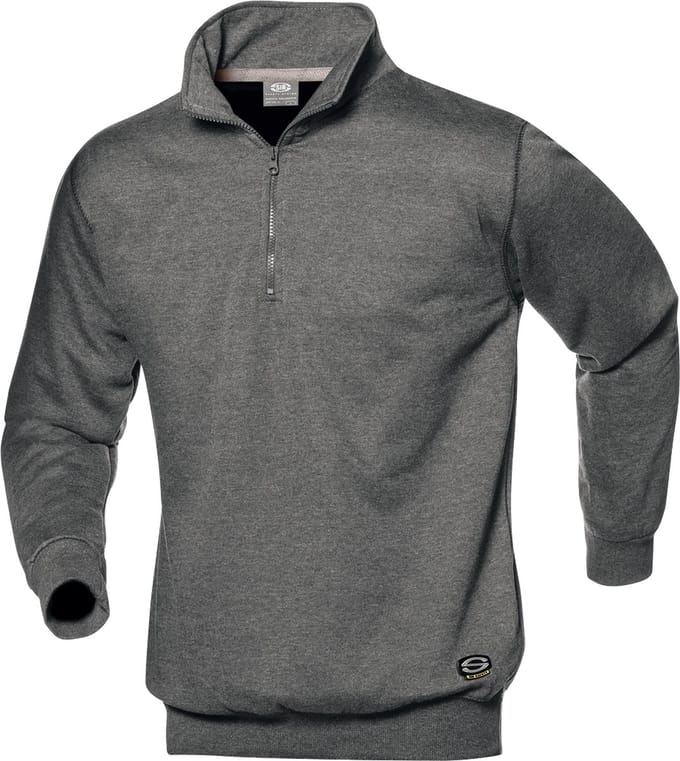 SIR SAFETY SIRFLEX ZIP COLLAR Werkshirt HEREN Veiligheidsshirt Grijs - Ritsluiting - Elastische Boorden - Contrasterende Stiksel