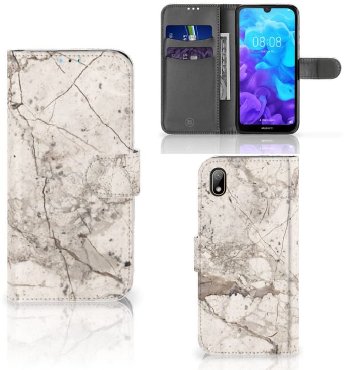 Huawei Y5 (2019) Bookcase Marmer Beige