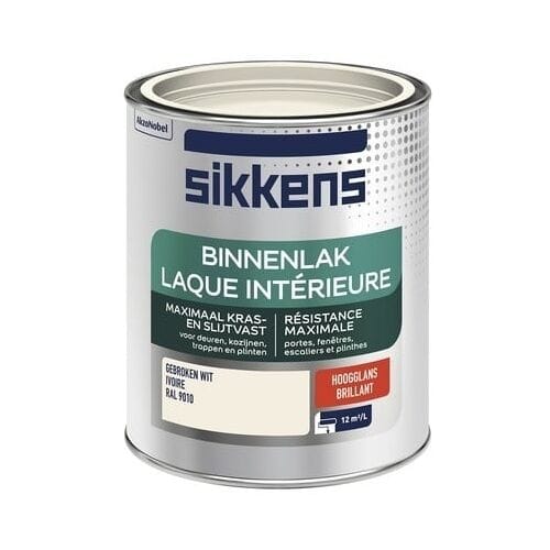 Sikkens - Binnenlak Hoogglans - Ral 9010 - 750 Ml