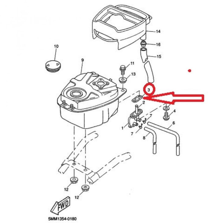 Joint robinet essence pour scooter Yamaha 50 BWS 1992 à 2000 3VL-F4512 Neuf