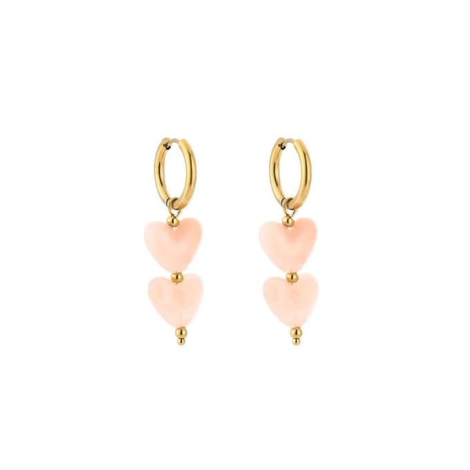 Hartjes oorbellen Pink