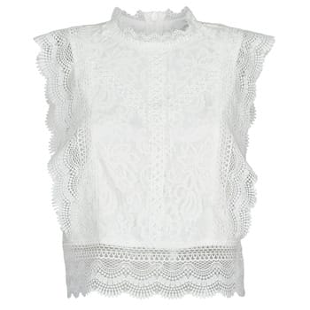 slim fit blousetop met katoen, viscose en lyocell model 'KARO'