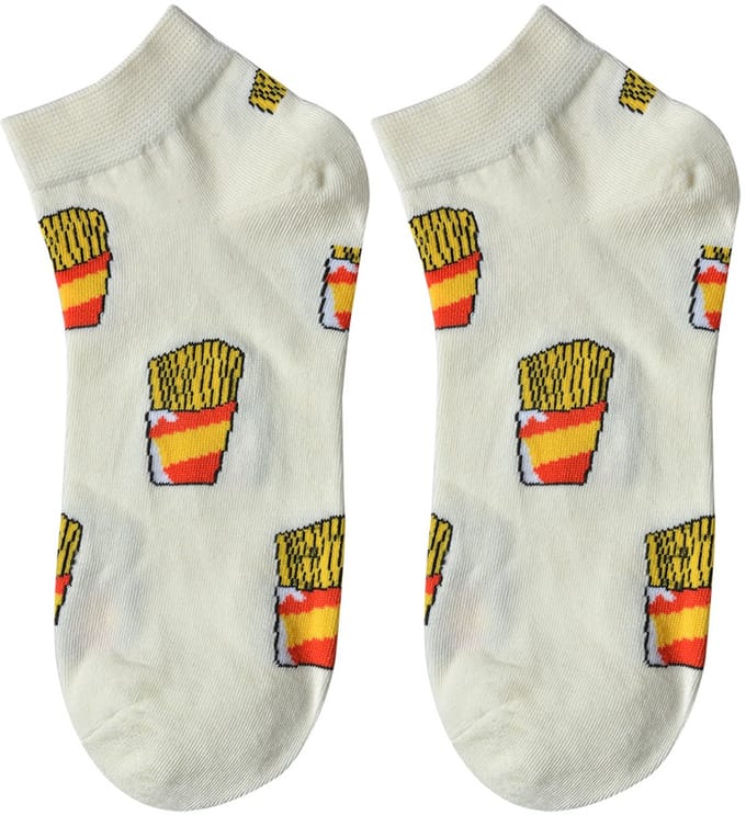 Clayre & Eef Grappige Sokken one size Beige Polyester friet