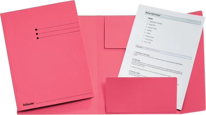 100x Esselte dossiermap roze, A4
