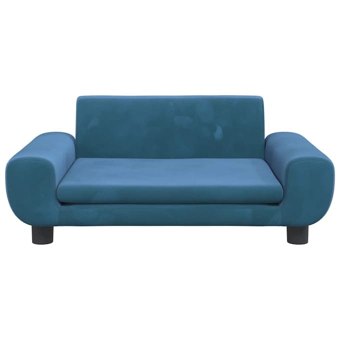 vidaXL - Kinderbank - 70x45x33 - cm - fluweel - blauw