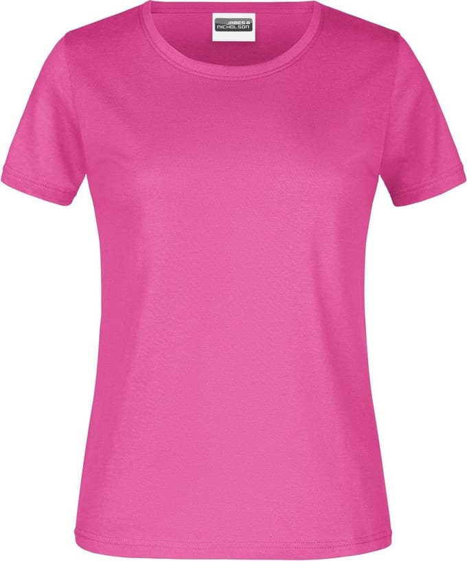 James And Nicholson Dames/dames Ronde Hals Basic T-Shirt (Roze)
