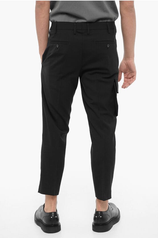 Skinny Cargo-broek met riemlussen in zwart