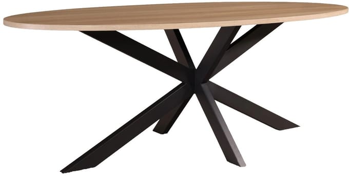 Eettafel ovaal 210cm Rato lichtbruin ovale tafel MDF eetkamertafel