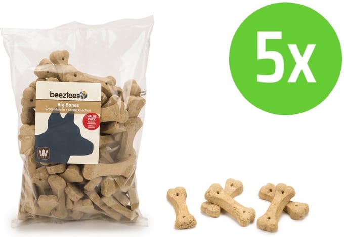 Beeztees Grote Kluif Naturel - hondensnack - 1000 gram - 5 Verpakkingen