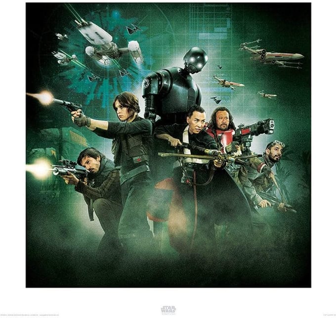 Kunstdruk Star Wars - Rogue One Attack 40x40cm