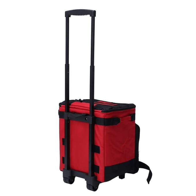Rollende Koelbox 43L Grote Capaciteit Waterdicht Opvouwbaar Rollend Geïsoleerde Box voor Kamperen Picknick Rood red