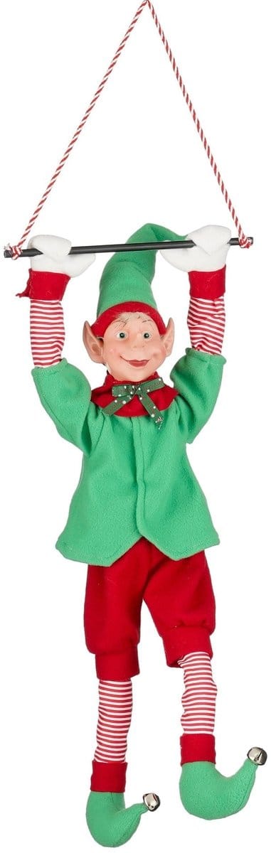 Mica Decorations Kerstversiering Elf - 18x10x65 cm - Polyester - Rood