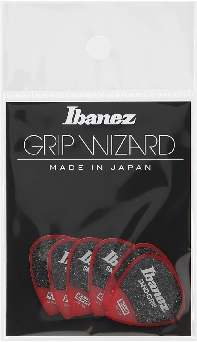 Ibanez PPA16MSG Sand-Grip Short Teardrop Guitar Pick Red 0.8mm (6-Pack) - Plectrum set