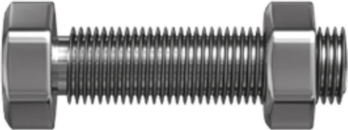 Tapbout met Moer. M10 x 80mm. lang. Gegalvaniseerd. 4 stuks Bouten. Ifix.