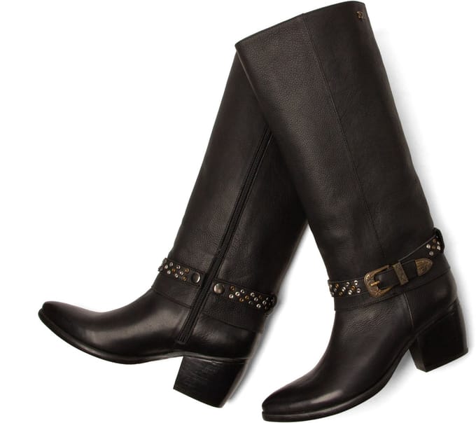 Lazamani - Jet Dames Laarzen Leer Black - Maat 36