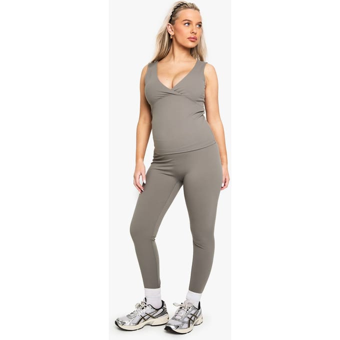boohoo Dames Maternity Supersoft Sculpt Bump Support Legging | Grey | Maat: 18