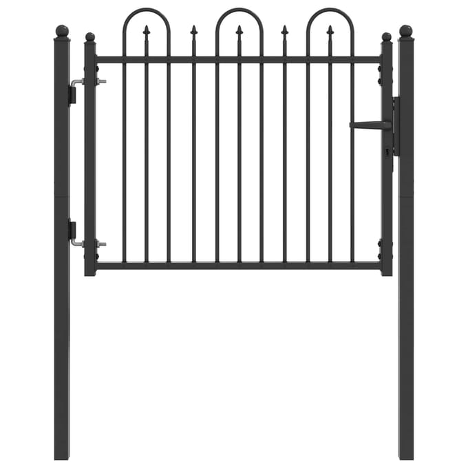 vidaXL - Hekpoort - DRONTEN - 100 - x - 75 - cm - Metaal - Zwart - Vergrendelbaar