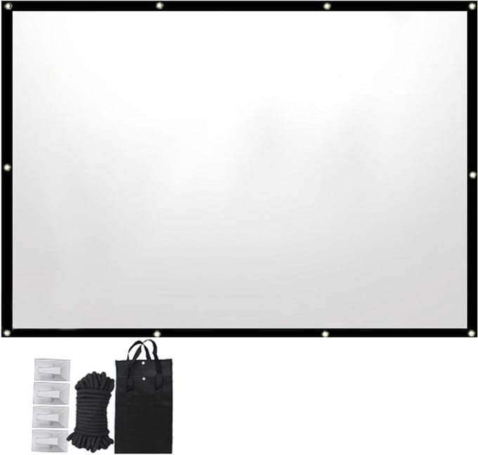 Golf Simulator Scherm - Projectiescherm Golf Training - Indoor Golf Oefenen - Duurzaam Canvas Materiaal - 170cm x 128cm - Wit