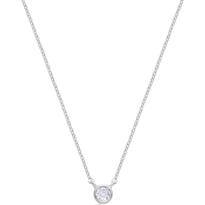 Luxenter Rhodium Plated Briljant Zirkonia Ketting - Akele