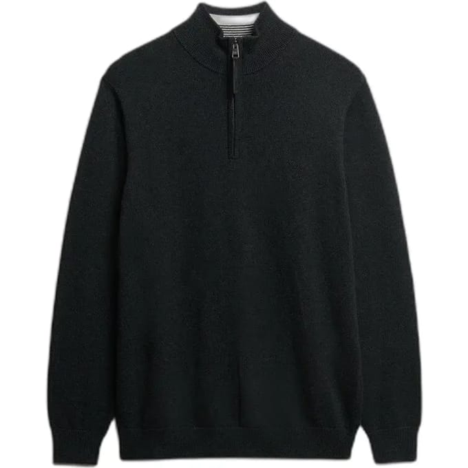 Superdry - Essentials Katoenen Trui met Halve Rits - Heren - Sweaters
