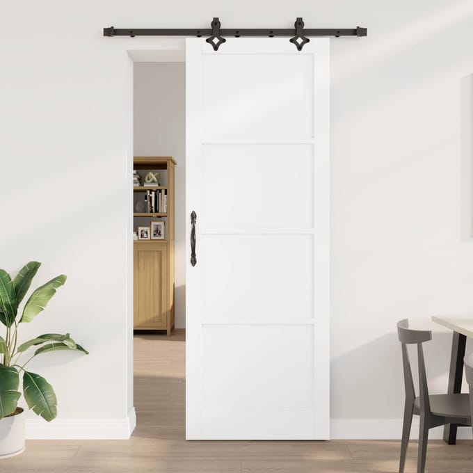 vidaXL - Schuifdeur - ORKDAL - 83 - x - 232 - cm - Massief - grenenhout - Wit