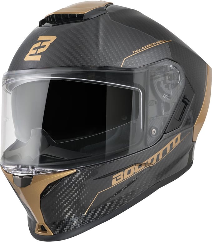 Bogotto Phantom Carbon Zwart Goud Integraalhelm - Helm