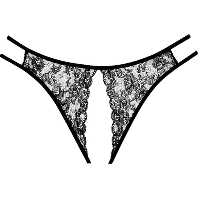 Adore Sweet Honey slip met open kruis – Zwart