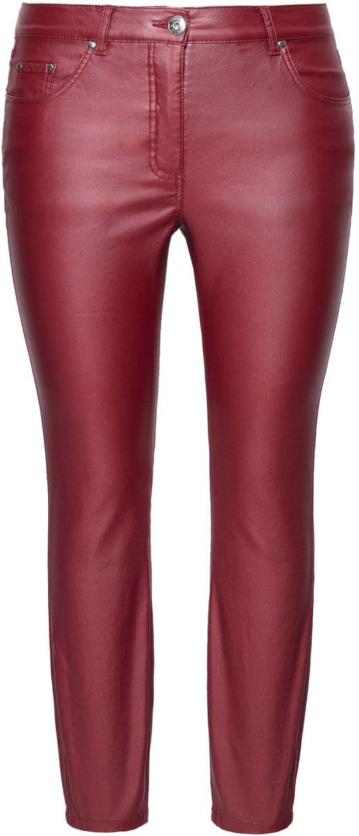 Studio Untold - Dames - Skinny jeans strak model 5-pocket gecoat - Donkerrood - Maat 42
