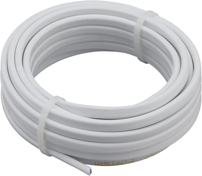 Ronde Elektrische Kabel H03VVH2-F 2x0.75mm² - 5 Meter Wit