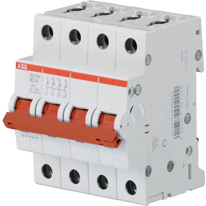 Lastscheidingsschakelaar Grijs 4-polig 25 A 4x NO ABB 2CDD284101R0025