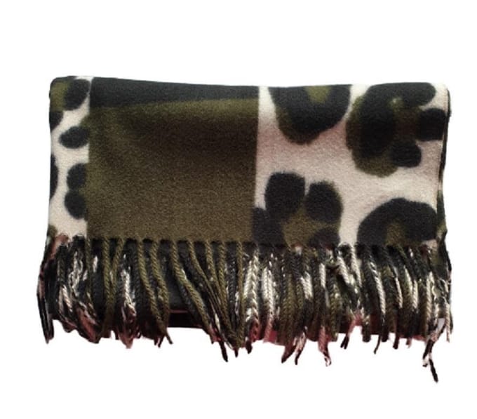 Warme dames sjaal panterprint luipaard tijgerprint - leopard - luipard groen