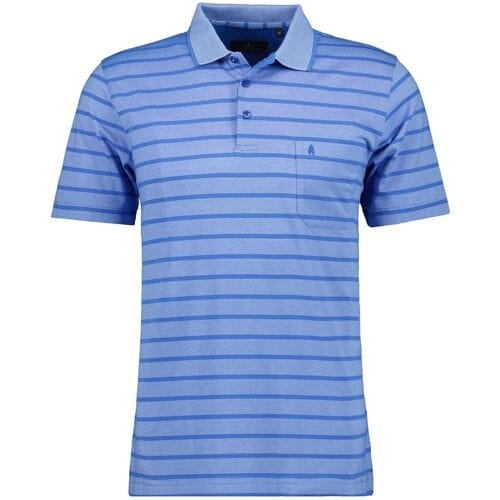 Ragman Striped Polo Blauw / male