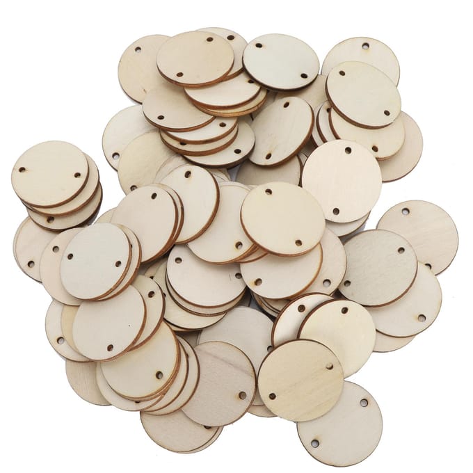 100 Stuks Houtsnippers DIY Ronde Blanco Hangers Huisdecoratie Handgemaakte Accessoires beige