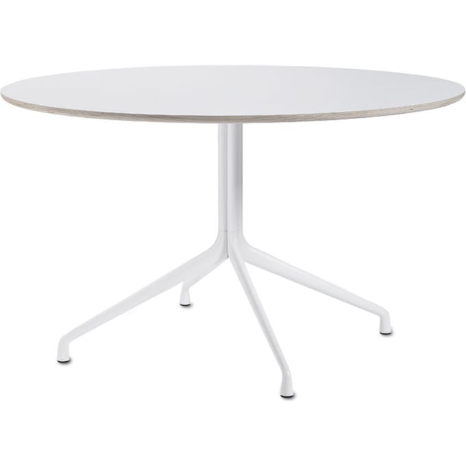 HAY - About A Table AAT20 - Laminaat wit, rand multiplex - Ø 128 cm