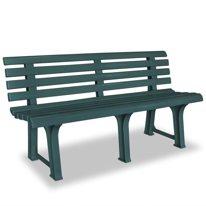 vidaXL - Tuinbank - 145,5 - cm - kunststof - groen
