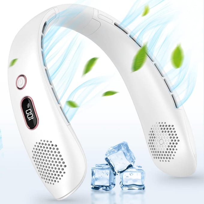 Florixa® Nek Ventilator - Hals Ventilator - Mini Ventilator - Wit - ‎6cm x 19cm x 21cm