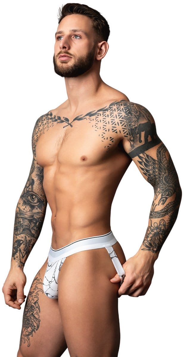 Male Power Sexy Jock - S/M - Witte Marmer