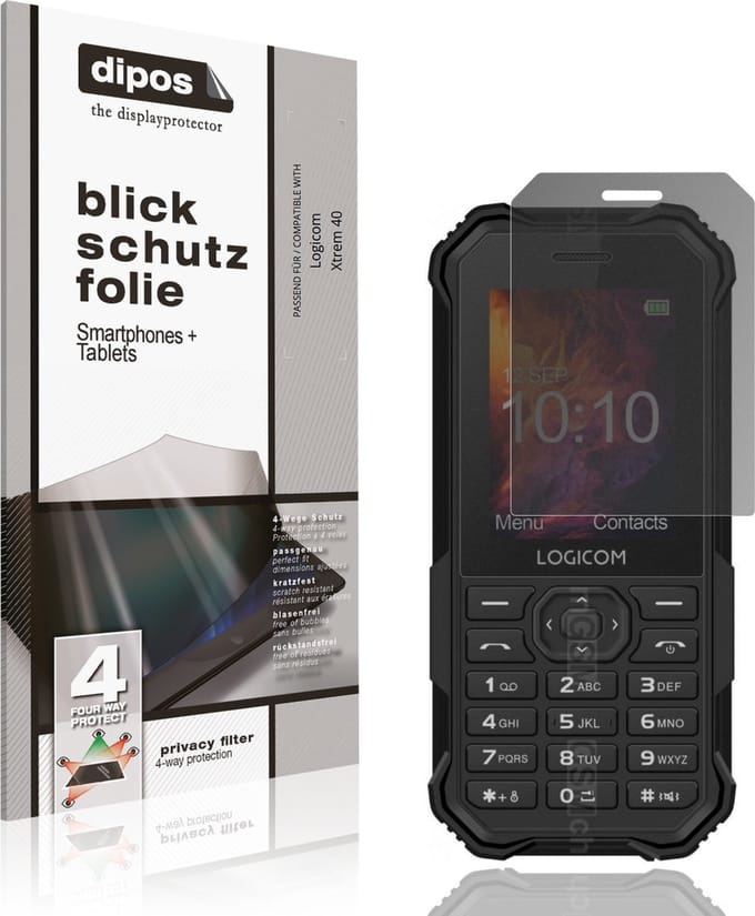 dipos – Matte Privacy Screenprotector geschikt voor Logicom Xtrem 40 | Anti-Spy Beschermfolie