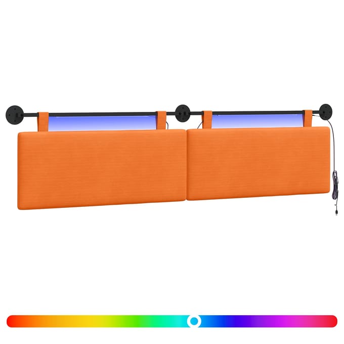 vidaXL - Hangend - hoofdbord - Oranje - Corduroy - stof