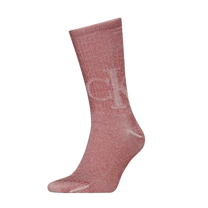 Calvin Klein Unisex Monogram Crew Sokken voor volwassenen (Rood/Wit)