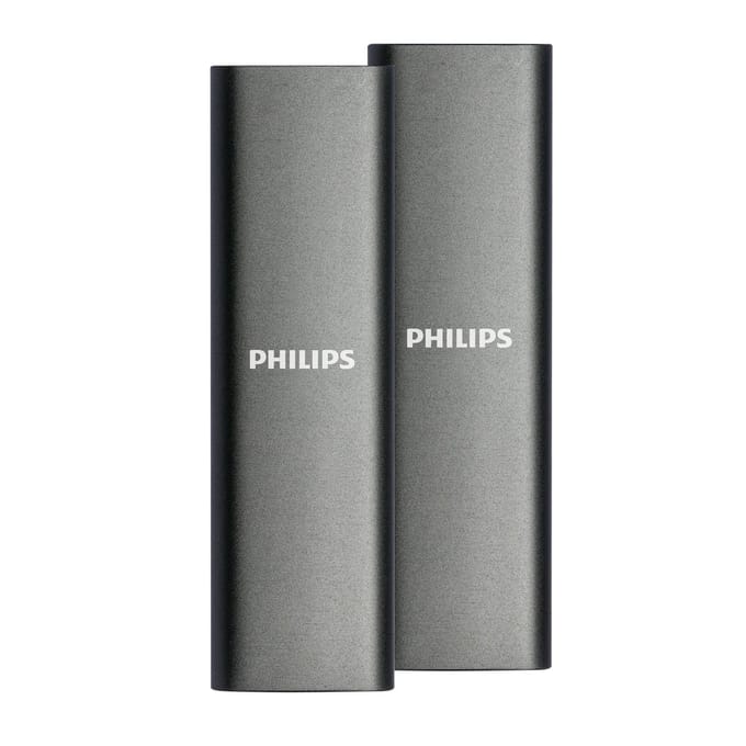 SSD Philips extern ultra speed space grey 500GB - 2 stuks