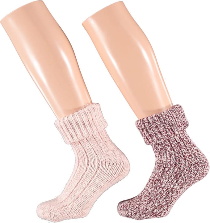Slofsokken - Apollo - Vrouwen - Roze/Rood - Maat 35-38 - 2 paar - 2-pack