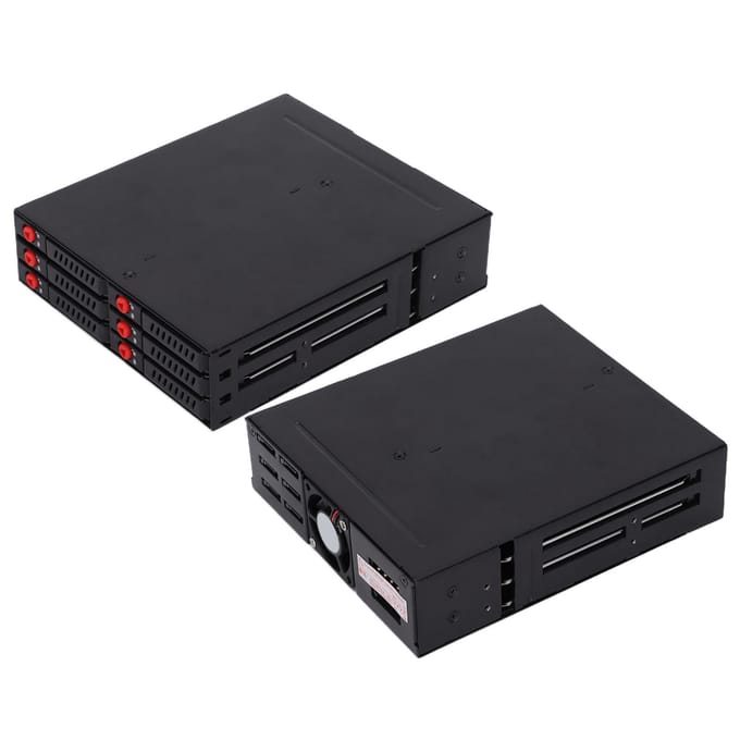 Boîtier de disque dur 6 baies, stable, robuste, durable, portable, sûr, dissipation thermique (Pas black