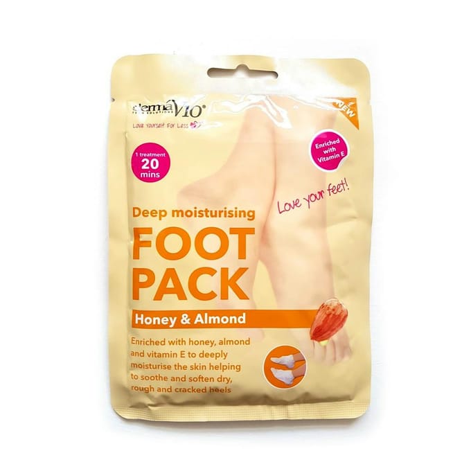 DermaV10 Deep Moisturising Foot Pack Honey &amp; Almond 1 Paar